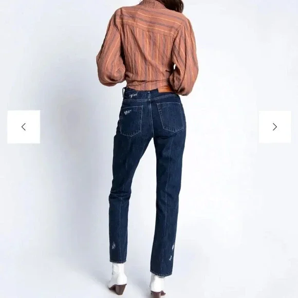 NEW one teaspoon VIRGIN BLUE AWESOME BAGGIES HIGH WAIST STRAIGHT LEG JEANS BLUE